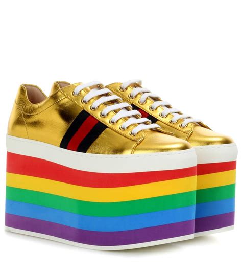 gucci sneakers basket|Gucci rainbow platform sneakers.